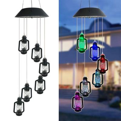 Solar-Windspiele im Vintage-Stil, Flasche, Farbwechsel-Licht, mobiles Hänge-Glockenspiel, Geschenke für Mama, Lehrer, Gartendekoration, wasserdicht
