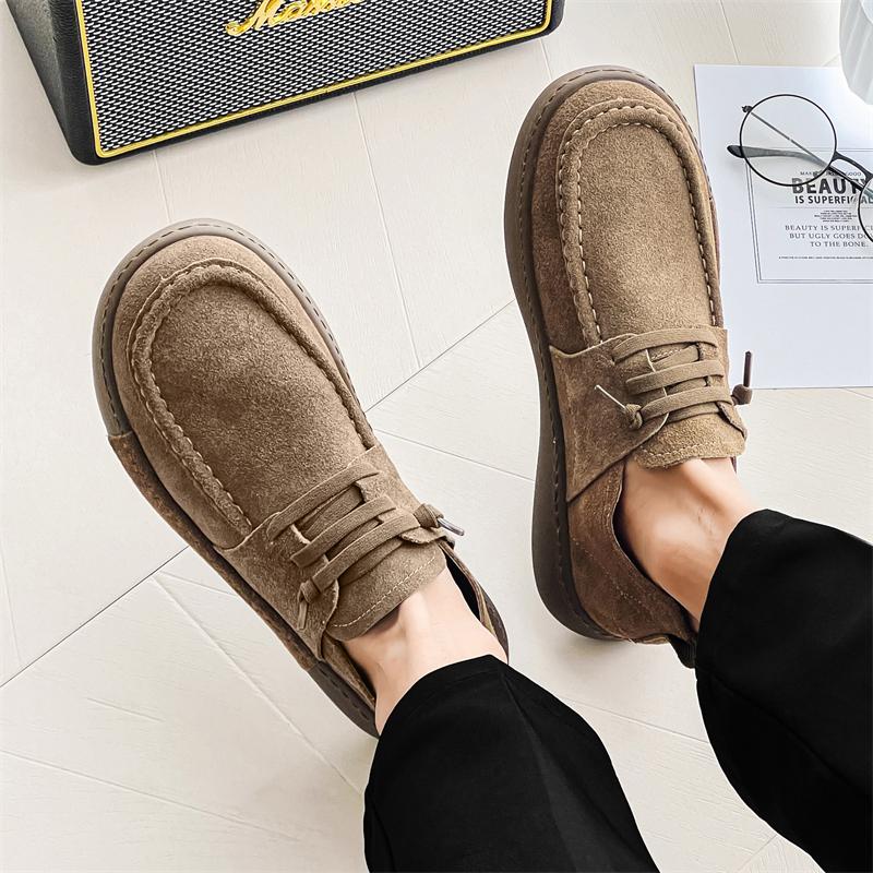 Fashion Handmade Suede Leather Men Business Casual Leather Shoes Men Driving Shoes Moccasins Men Flats Shoes Zapatos Hombre