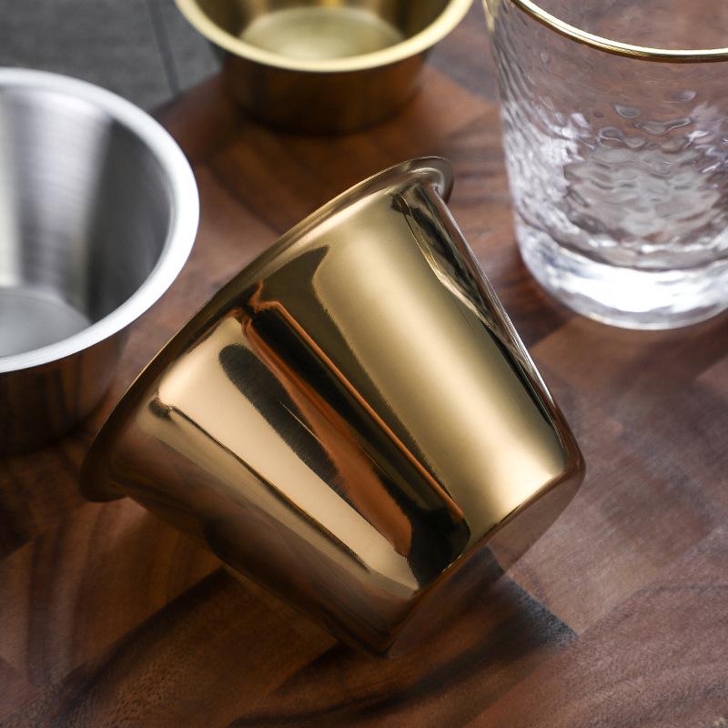 100/200/300ML 304 Stainless Steel Sauce Cup Tomato Seasoning Bowl Gold Western Steak Sauce Dish Snack Fruit Fry Food Container