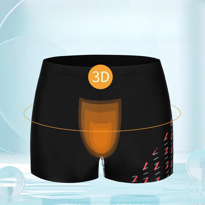 Summer Quick Drying Elastic and Breathable Mid Waist Flat Angle Swim Trunks Three-dimensional Non Stuffy Men's Shorts