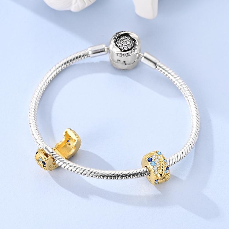 Gold Series Diy Charms Bead Original Copper Inlaid Zirconium Sun Leopard Pendants Fit Bracelet Jewelry Gift Marking