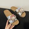 Super Fire Beach Fashion and High-end Outer Wear Versatile 2025 Summer and Autumn New French Cartoon Slippers Women's Height Slippers