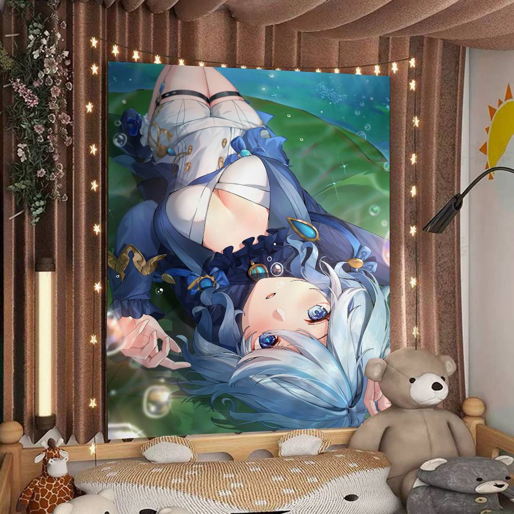 G-Genshin I-Impact F-Furina Anime Tapestry Art Science Fiction Room Home Decor Wall Art Decor