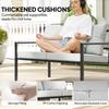 5 Piece Metal Garden Furniture Sofa Set with Thickened Cushions, Loveseat, 2 Armchairs, 2 Coffee Tables, Light Grey