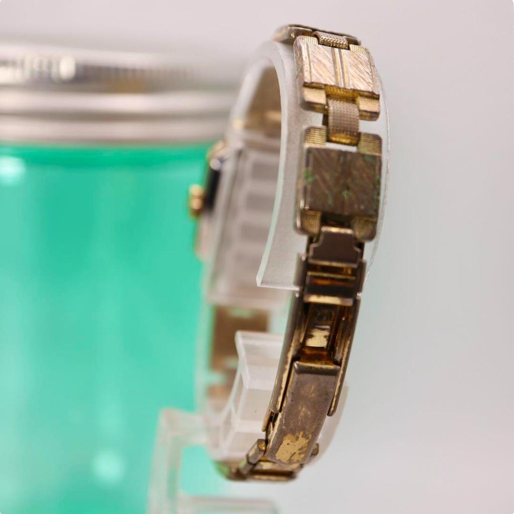 [USED] SEIKO Hand-Wound Gold Square Women's Watch 1222