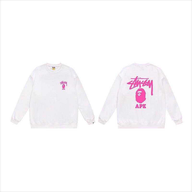 Unisex lässiger übergroßer Rundhals-Pullover mit Schriftzug-Print leichter Baumwoll-Hoodie
