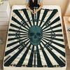 1Pc Skull Print Flannel Blanket, High quality Comfortable for All Seasons, Home Decor, Warmth and Comfort, Perfect for Christmas Gifts W52