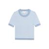 Striped Round Neck Pullover Short Sleeve T-Shirt Women Tops Blue MS260BS5BU424