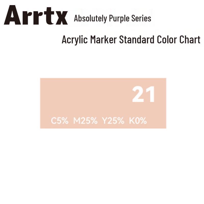 Arrtx Ataishi Akrylový marker s měkkým hrotem, Jeden kus, Absolutní fialová, Styl A/B, 30 barev, Voděodolný, Rychleschnoucí, Krycí.