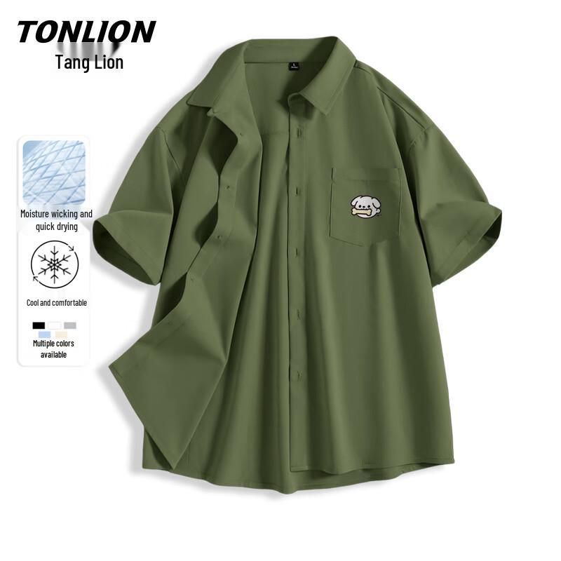 

Мужская летняя легкая рубашка с коротким рукавом TonLion M