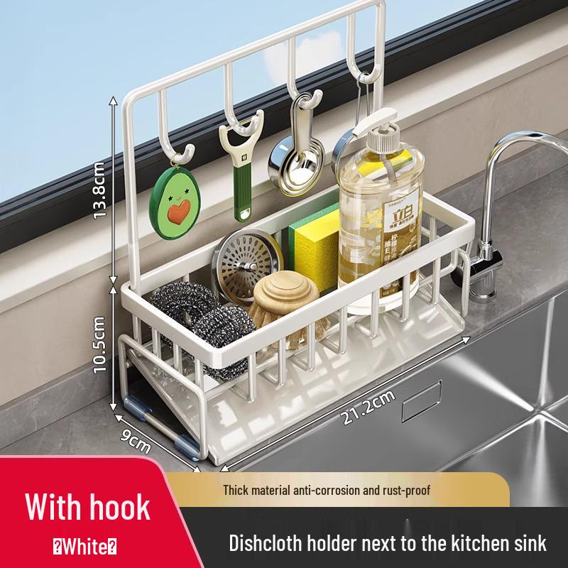 Sink Organizer: Dishcloth & Detergent Holder with Steel Wool Storage