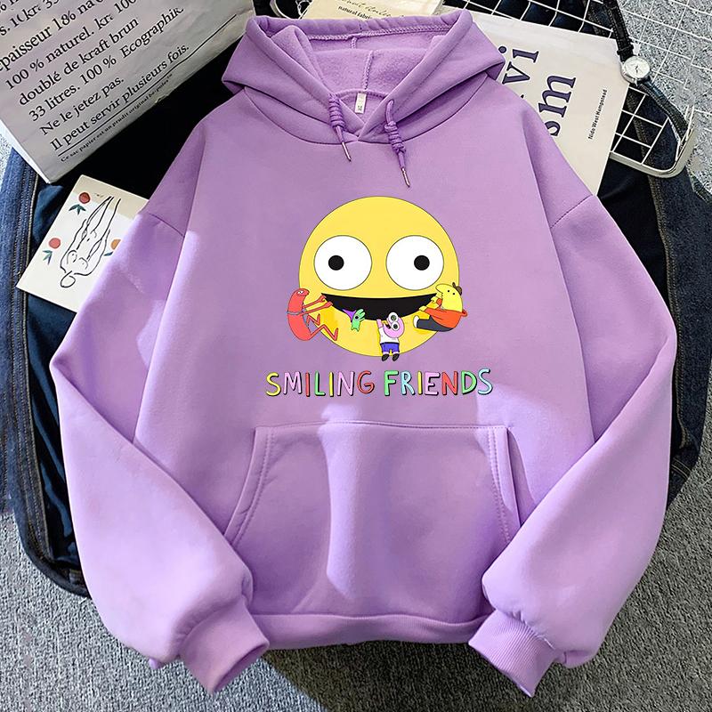 

Smiling Friends Hoodies Unisex Sweatshirts Printing Clothing Winter Fleece Hoodie Pocket O-neck Pullovers Sudaderas Streetwear 4XL