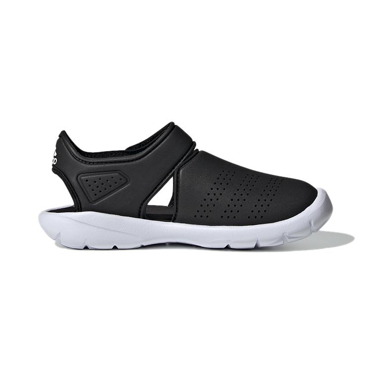 adidas Fortaswim Paski C Sandały Dziecięce Czarne Białe Dzieci w Wieku 3 7 Lat FW6048
