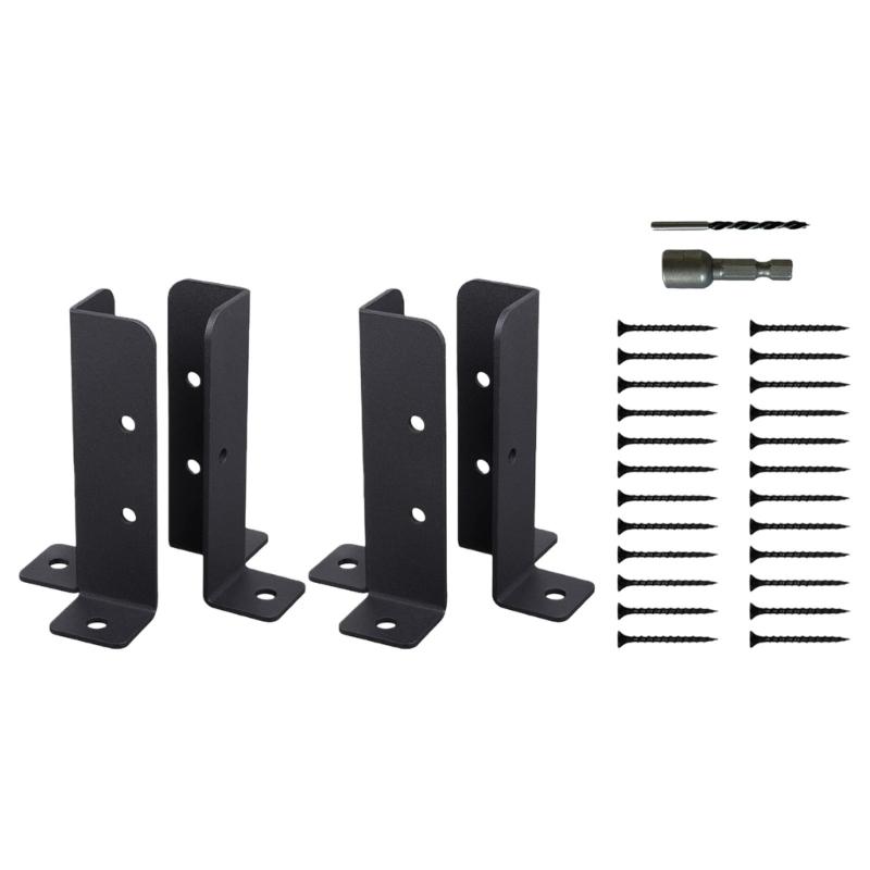 Strong Metal Fence Post Reinforcement Brackets Adjustable Designs Fence Post Brace for Wooden Gate & Deck Stability