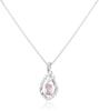 ESTELLE September Birthstone Pink Sapphire Necklace In Silver with Rhodium Plated Drop Motif (0772-1344-0015-0000)