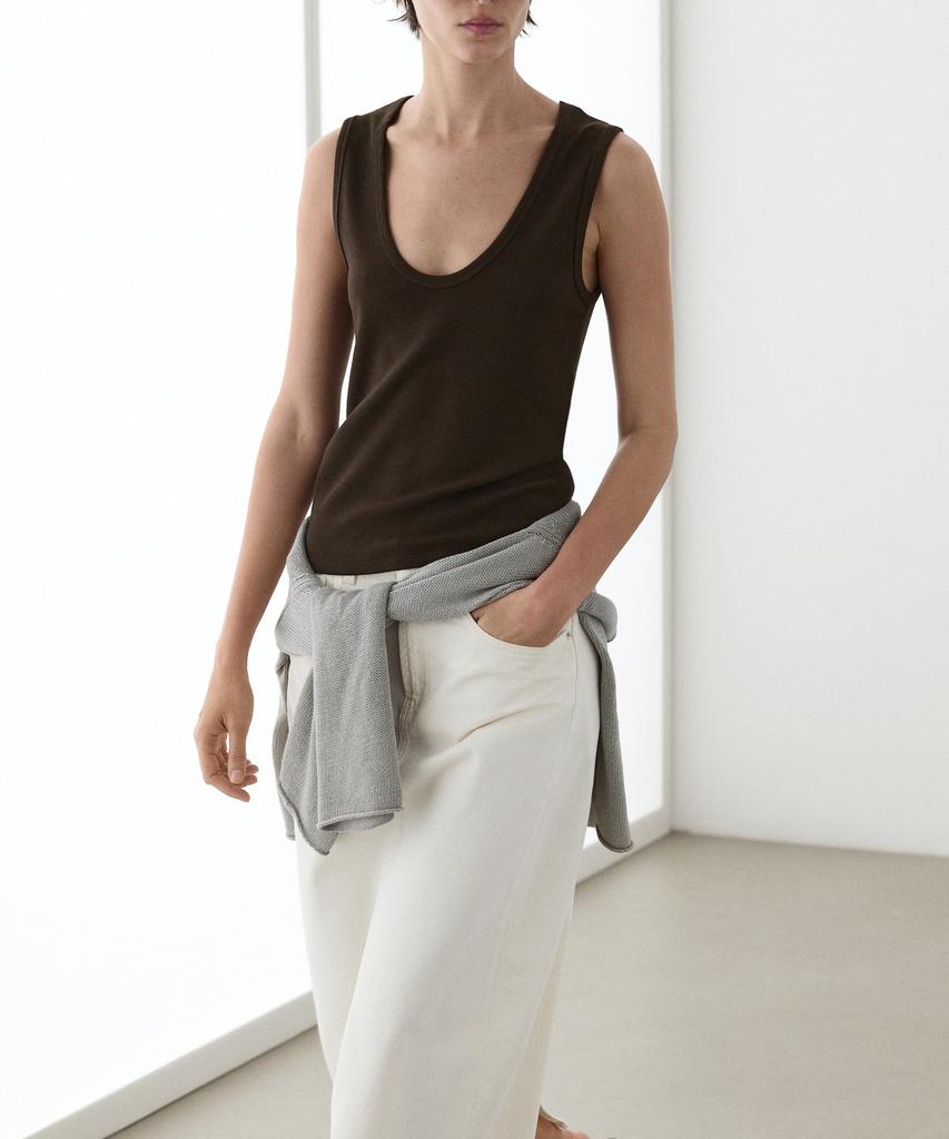 Masimodutti V-Neck Sleeveless T-Shirt