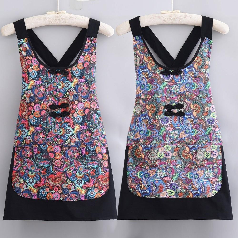 Large Pockets Cooking Apron Anti-fouling Kitchen Cooking Smock Catering Work Clothes  for Adult