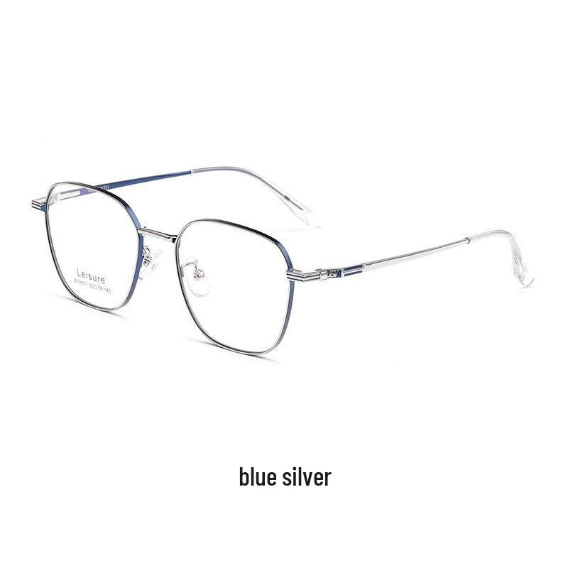 

Bestfen BW9901B Ретро Полигональная Титановая Оправа для Очков синий/серебряный