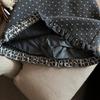 Women's Grey Polka Dot Woolen Bodycon Skirt with Ruffle Hem – High Waist, Slimming, Autumn/Winter Style