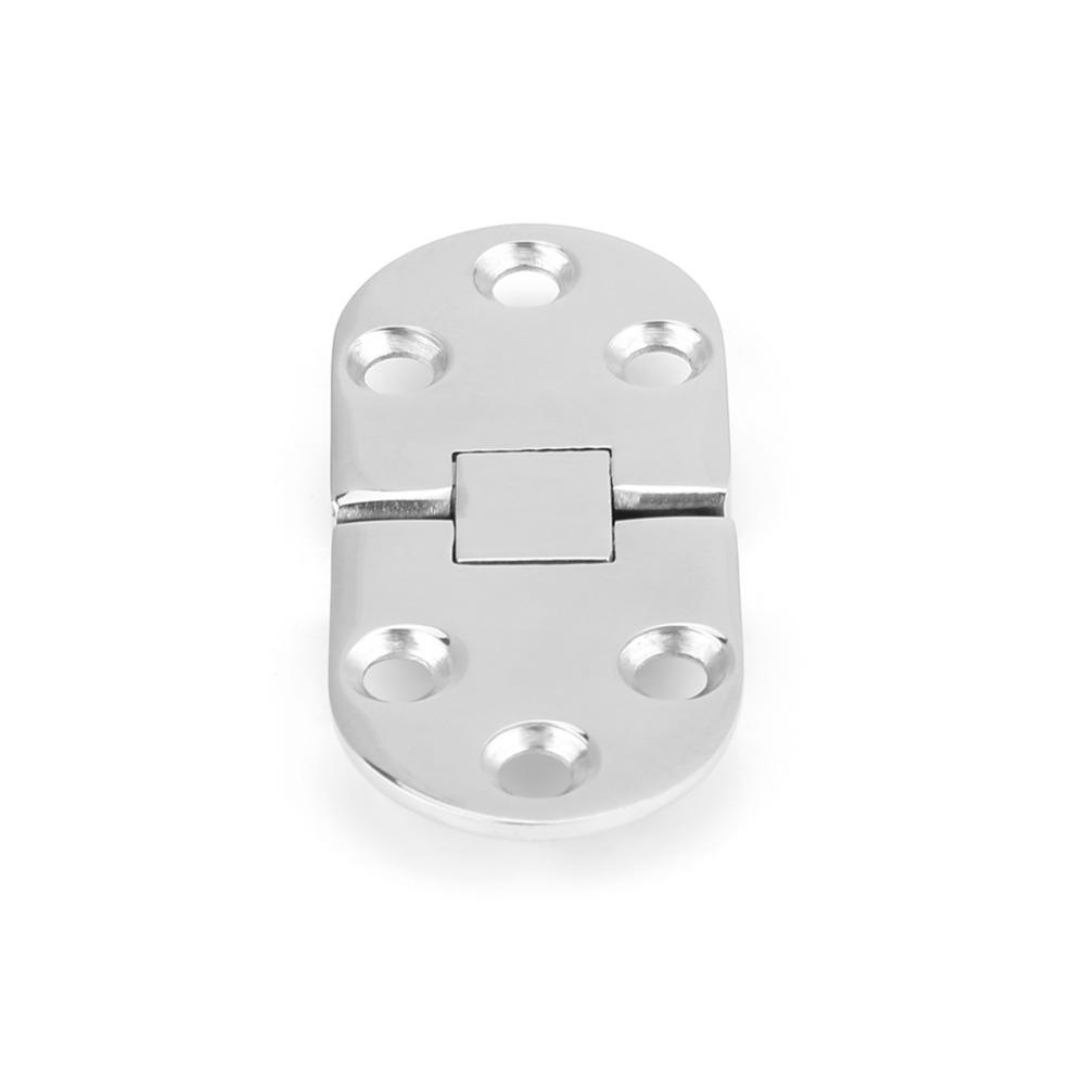 2Pcs Set 316 Stainless Steel Boat Hinges 66 * 30mm Silver Marine Hinges Stamping Cabinet 180 Degree Turn Door Hinges