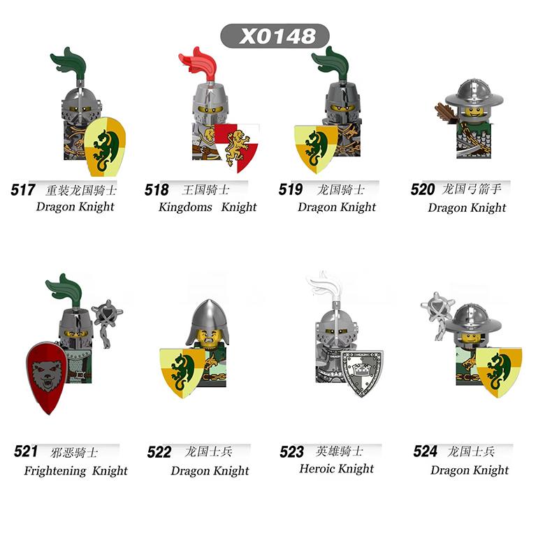 Mittelalterliche Ritter Serie Figuren Bausteine Krieger Soldaten Wachen Löwenherz Krankenhaus Deutscher Ritter Schlacht Hirte Kindergeschenk