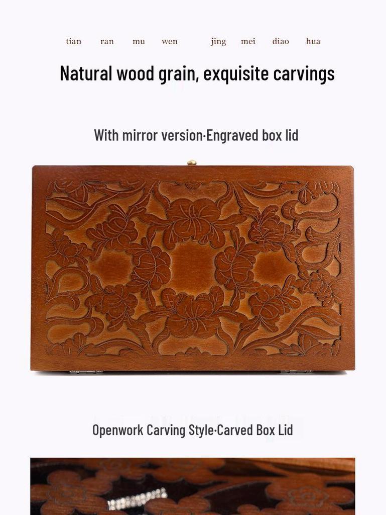 Minimalistische europäische Schmuckschatulle aus Holz für Halsketten und Ringe - Perfekt für Hochzeiten oder Geburtstage