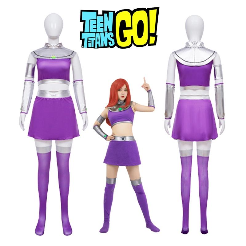 Lebendige Teen Titans Starfire Cosplay-Kostümperücke für Erwachsene, perfekt für Halloween, Maskenball und Comic Con