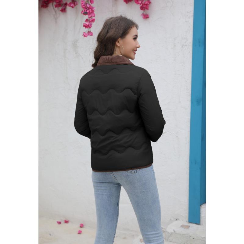 Nuova Giacca Imbottita in Cotone Ins Giacca Sottile Imbottita in Cotone Giacca Imbottita Piccola Moda Primavera e Autunno Abbigliamento Donna Cappotto Stile Piccolo Fragrante