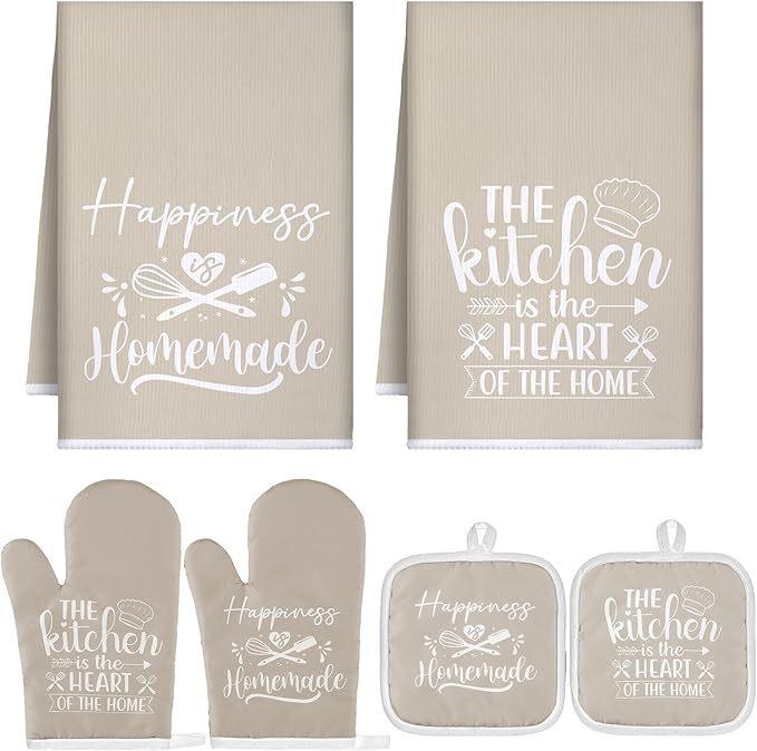 Cotton Thickened Oven Insulated Gloves Insulated Placemat Thickened Absorbent Kitchen Towel Kitchen Baking Set