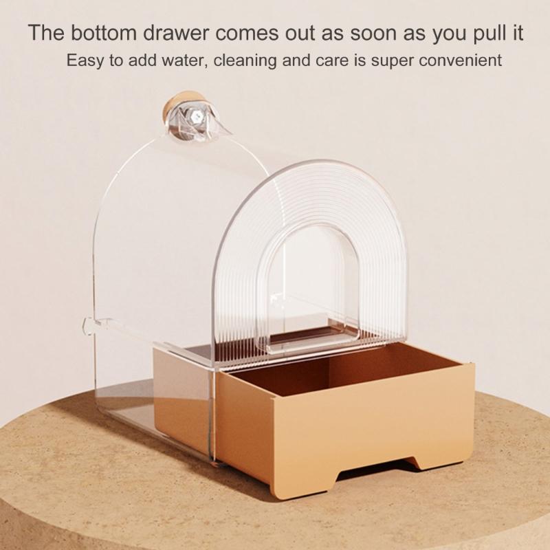 Vogel Badewanne Dusche Box Klare Badewanne Wasser Badewanne für Haustier Vogel Schüssel Papageien Sittiche Hängendes Vogelbad Käfig Zubehör