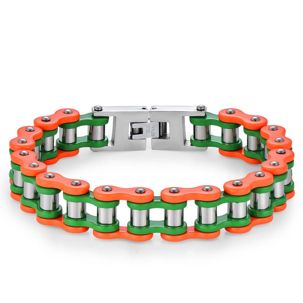 European-American Style Bicycle Chain Bracelet: Creative Rock Hip Hop Jewelry for Men & Women In Stainless Steel