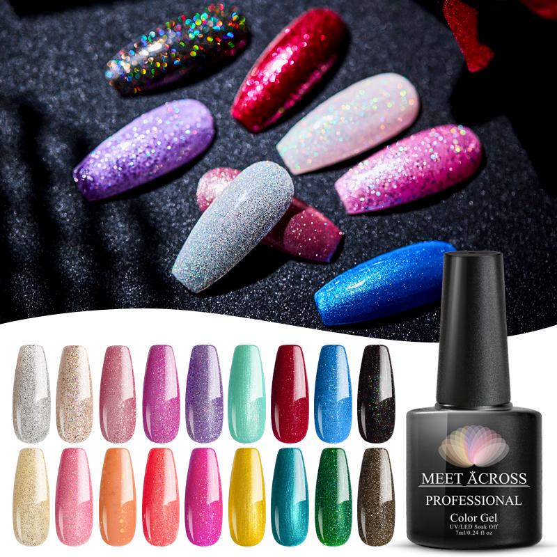 

MEET ACROSS Rainbow Series Красочные УФ-светодиодные гель-лаки 7 мл Долговечные гели для рисования ногтей Дизайн ногтей