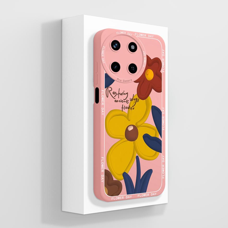 

For OPPO Realme 11 4G 5G Case Romantic Full Coverage Anti Choc Bumper Soft Liquid Silicone Phone Cover For Realme11X Funda Capa Realme 11X (Inida)