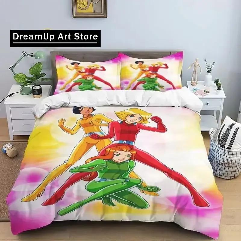 3D-Druck Cartoon T-Totally Spies Bettwäsche-Set Jungen Mädchen Twin Queen King Size Bettbezug Kissenbezug Bett Jungen Schlafzimmer für Erwachsene