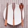 3 Pcs/Set Lightweight Wooden Chopsticks Set With Thread Dining Tableware Set  Camping Use