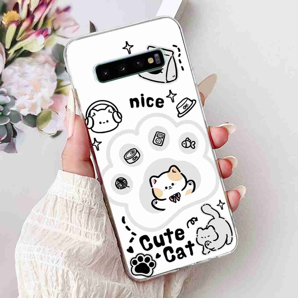 For Samsung Galaxy S10+ Case Fashion Design Soft Silicone TPU Back Cover For Samsung s10+ S10 Plus Butterfly Rose Phone Shell