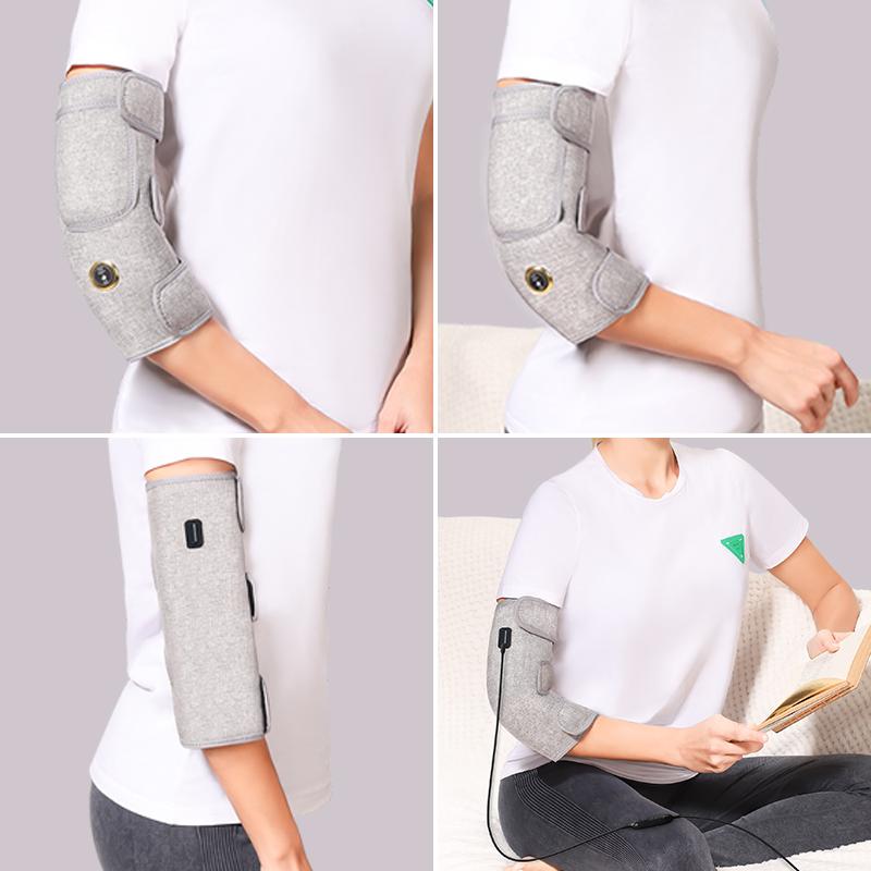 Portable Electric Heated Elbow Massager Brace 3 Gear Heat&Vibration Levels Heating Elbow Wrap Warmer Pad for Arm Elbow Joint Pain Relief with Massage
