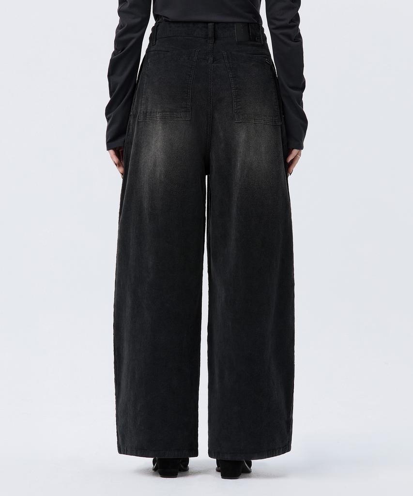 Teulimingbeodeu Corduroy Balloon Pants [ Black ]