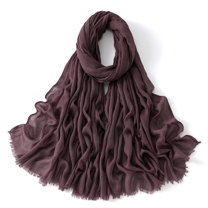 Summer new light and breathable large size scarf hot-selling popular solid color simple and versatile ethnic headscarf women