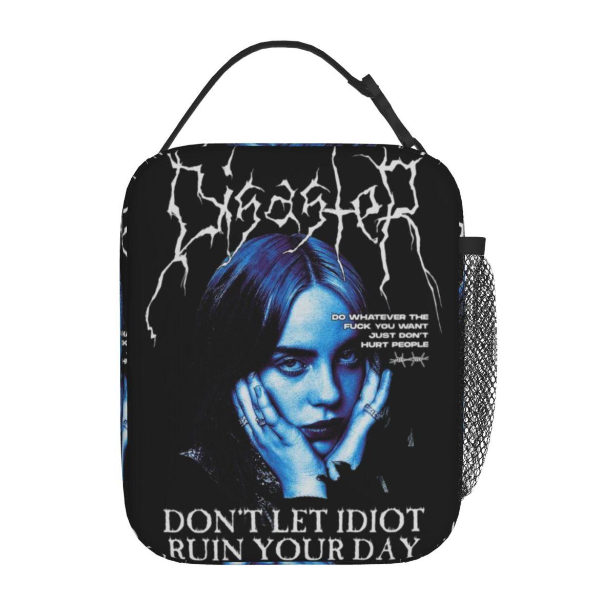 VintageB-Billie-Girl E-eilish Insulated Lunch Bag Portable Lunch Container Thermal Bag Tote Lunch Box School Outdoor Girl Boy One Size