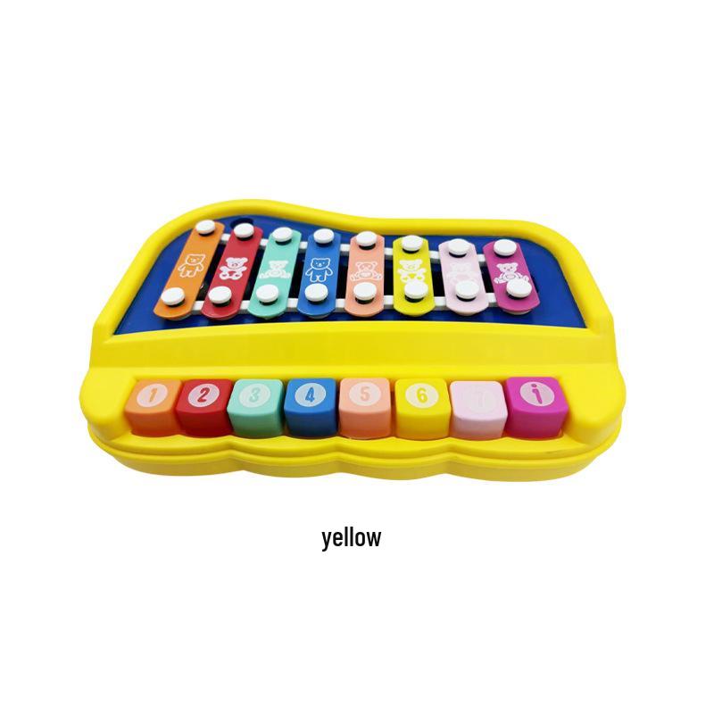 

Eight-Tone Hand-Knocked Piano & Keyboard: 2-in-1 Educational Percussion Toy for Infants & Toddlers жовтий