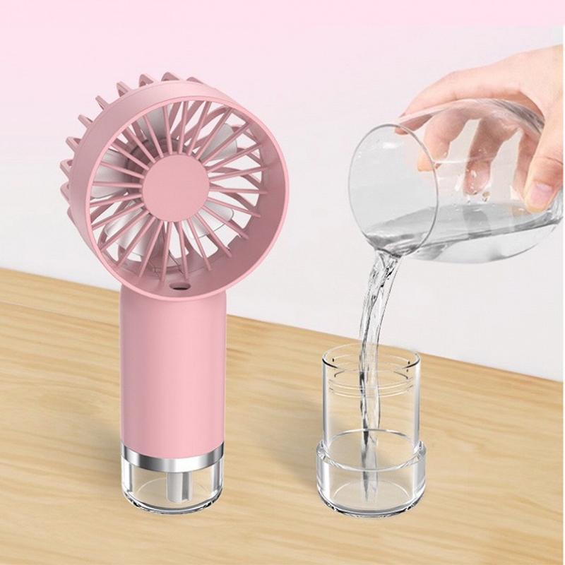 Humidifying Water Replenishing Handheld Spray Fan Fast Charging Convenient Desktop Usb Charging Mini Handheld Fan