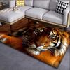 3D Tiger Print Carpet Suitable for - Non-Slip Tiger Face Floor Mat, PVC/ Rug, Machine Washable Tiger Pattern Rug, Fits for Living Room, Bedr