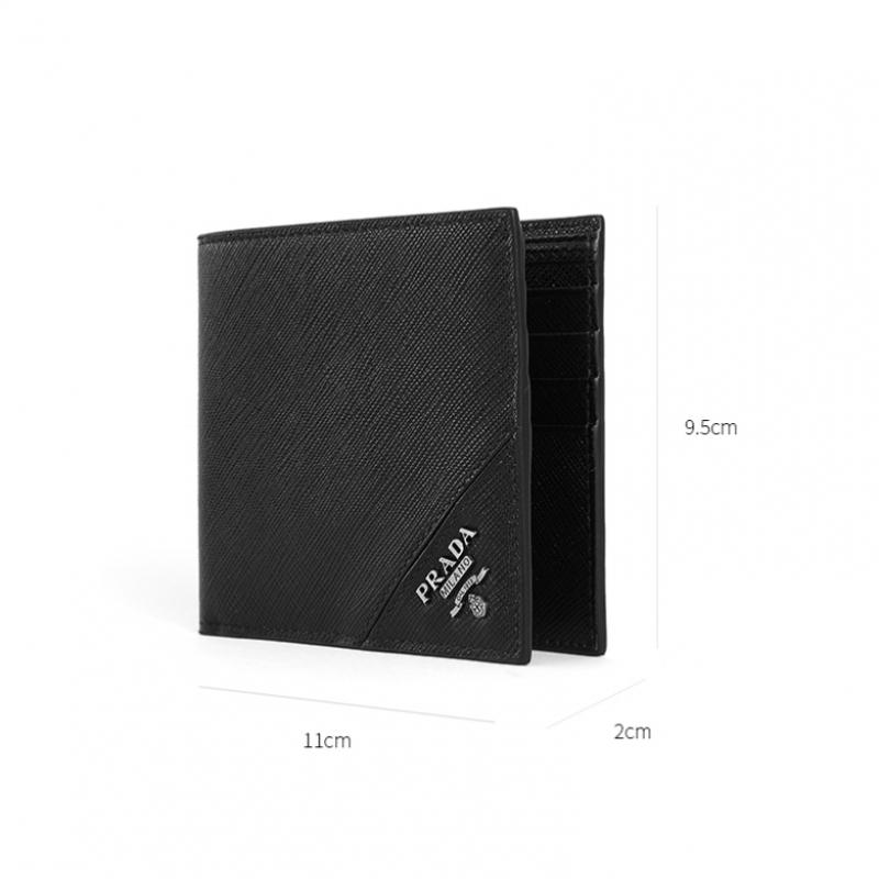 Prada 2mo513 Qme F0002 Saffiano Logo Bifold Wallet