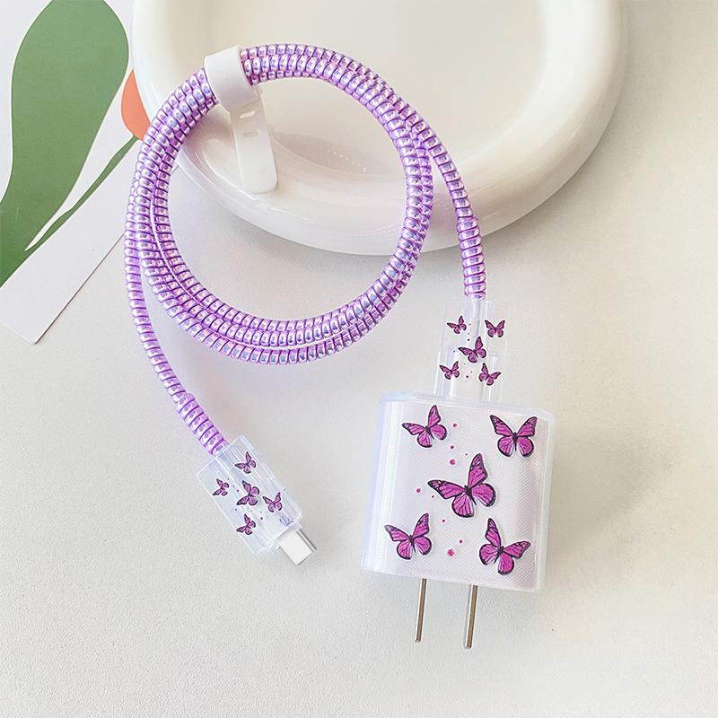 1 Набор Защитный Чехол для USB-кабеля Оригинальный Защитный Чехол для Зарядного Устройства Милое Сердечко Защита для Линии Данных Спиральный Намотчик A23 gray