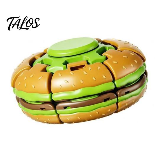 Handheld Focus Toys Hamburger Press Fidget Spinner, Stress Relief To Spin Burger Toy, Interactive Spinning Top Decompression Ball Desk Toy for Office,