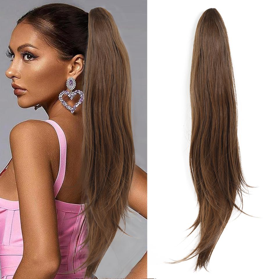 WTB Synthetic Wig Women Straight Ponytail Hair Extension Wig Small Clip-in Style Medium Length Straight Ponytail