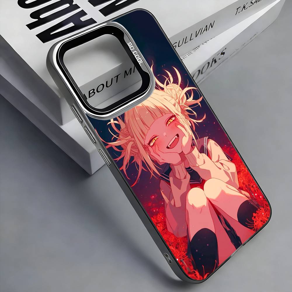 Anime H-Himiko T-Toga Phone Case For iPhone 17, 16,15,14,13,12,11 Plus,Pro Max, Colorful Silver Funda Cover