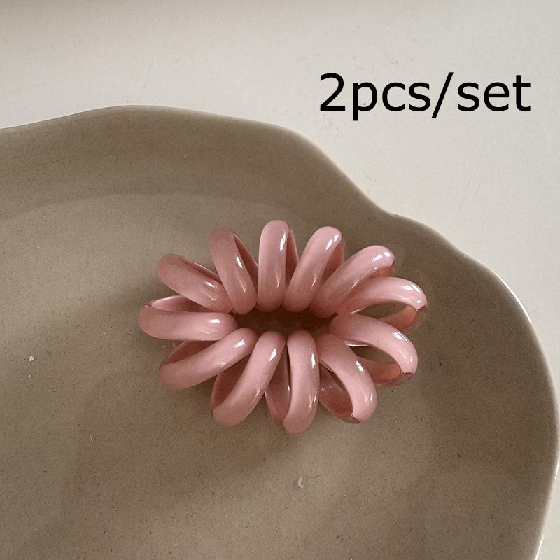 

2 шт./набор Спиральные резинки для волос Большой размер Свежий цвет Резинки-скранчи в виде телефонного шнура Высокая эластичность Резинка Женские аксессуары для волос