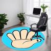 1pc Handprint Chair Carpet for Office, Round Polyester Mat, Indoor Decor for Office, Easycare Fabric, Washable Non-slip Area Carpet